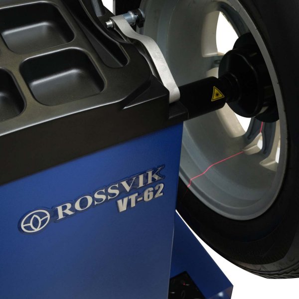Станок балансировочный ROSSVIK VT-62 NEW (электронная линейка, автостоп, LASER, LED) RAL5005 СИНИЙ